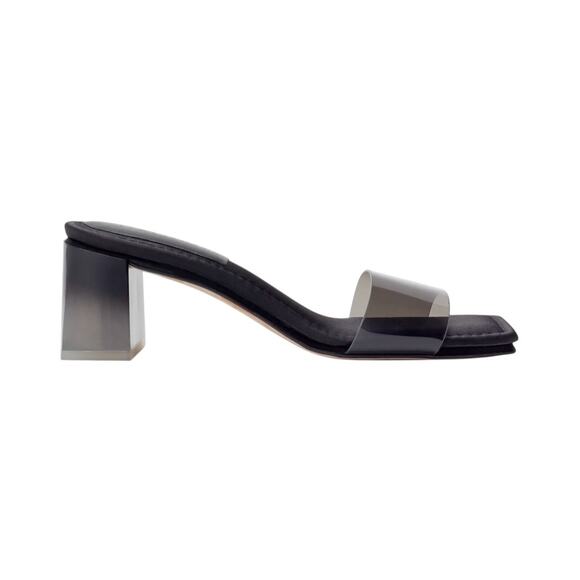 NIB! Good American Block Heel Slide Sandal in Black - Size 9.5 - Picture 4 of 11